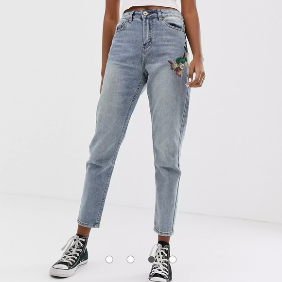 New Brave Soul Jeans with Floral Embroidery detail - Picture 2 of 9